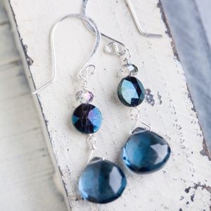 London Blue Quartz Handmade Earrings